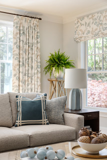 interior decoration 室内の色バランス トランジショナルスタイルのおしゃれなリビングのインテリア画像
