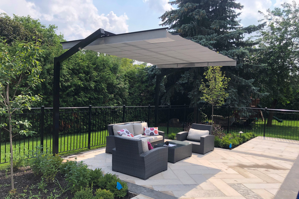 Freestanding Retractable Canopy, Etobicoke Contemporary Patio