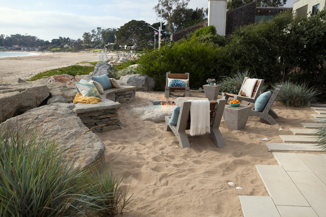 New Sand Seating And Fire Pit Make For Prime Beach Lounging