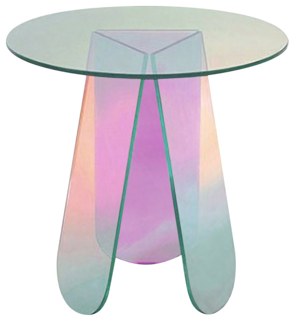 Acrylic End Table Clear Round Side, Round Coffee Table And End Tables