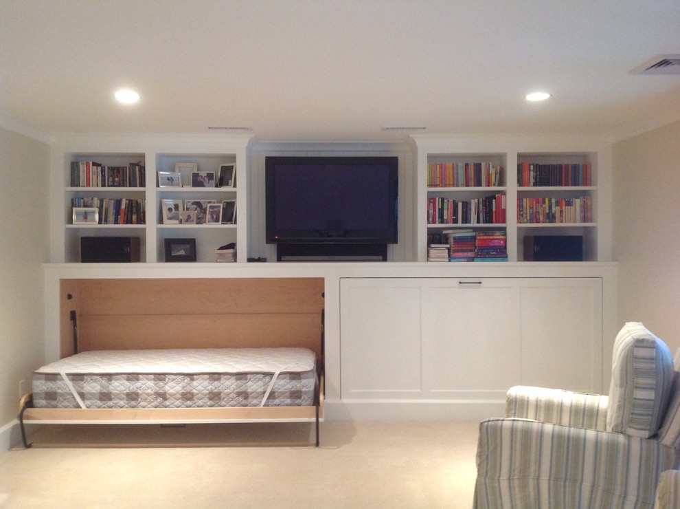 Inspiration for a transitional basement remodel in Boston
