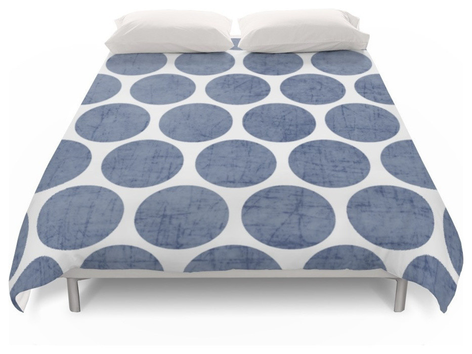 Blue Polka Dots Duvet Cover Contemporary Duvet Covers And