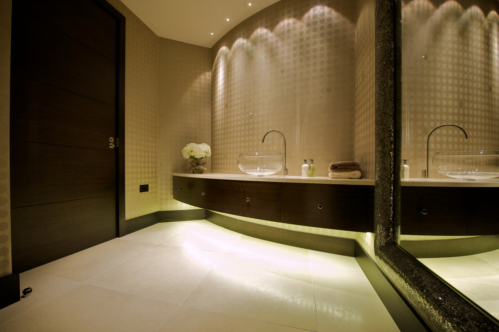 Inspiration for a contemporary powder room in Other.