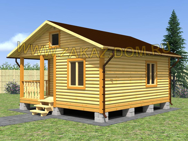 Баня из профилированного бруса (6х6 м) - Проект № Б-21