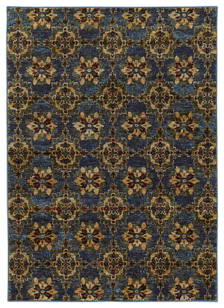 Oriental Weavers Andorra Blue/ Gold Oriental Indoor Area Rug 1'10"X3'2"