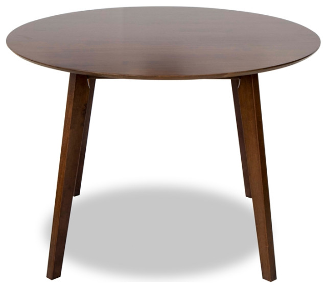 Piper Mid Century Modern Style Solid Wood Walnut 43" Round Dining Table ...