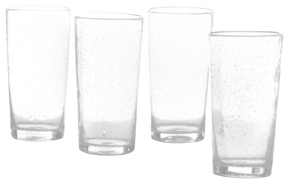 Bubble Highball Tumblers, Set of 4, Clear