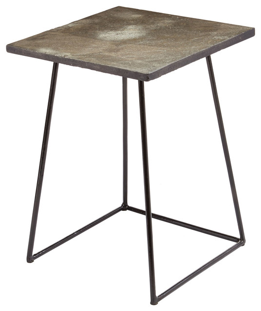 Linear Concrete Accent Table Industrial Side Tables And End Tables