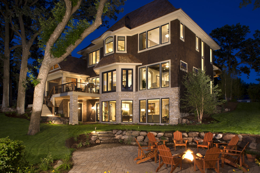 Design ideas for a traditional exterior in Minneapolis with wood siding.