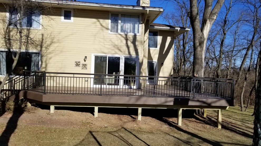 Large backyard deck photo with no cover