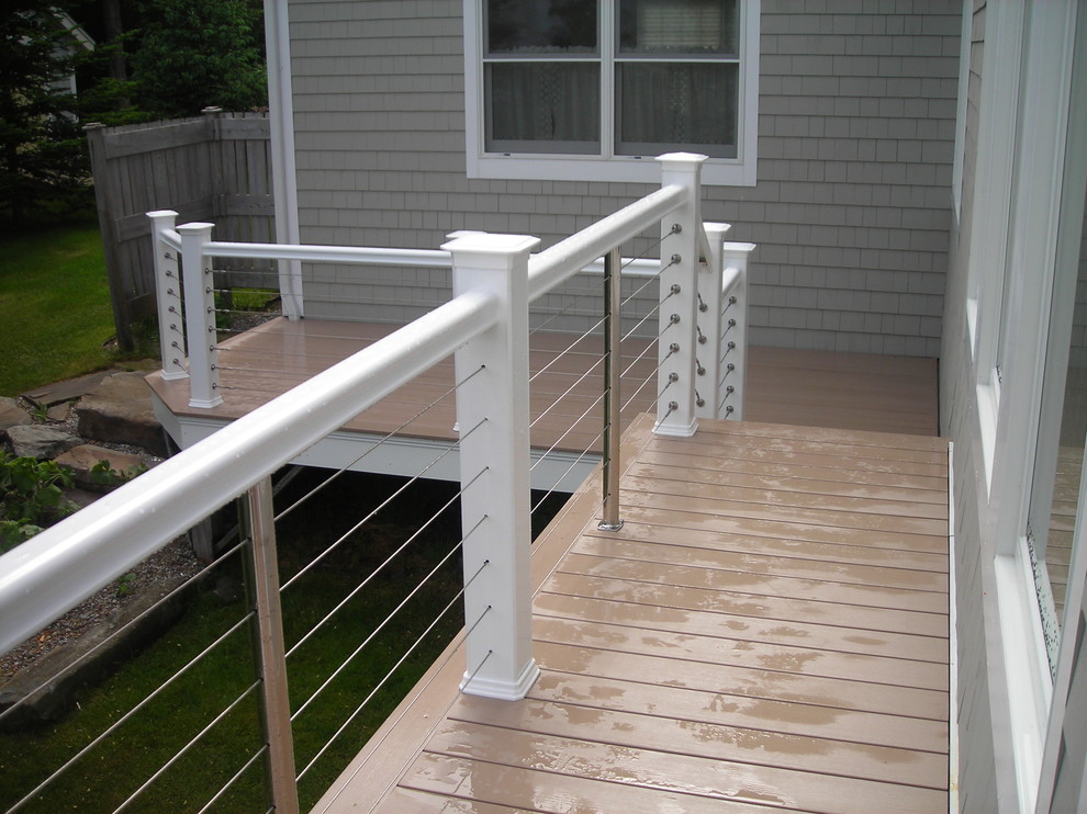 Deck - huge modern backyard balcony deck idea with no cover