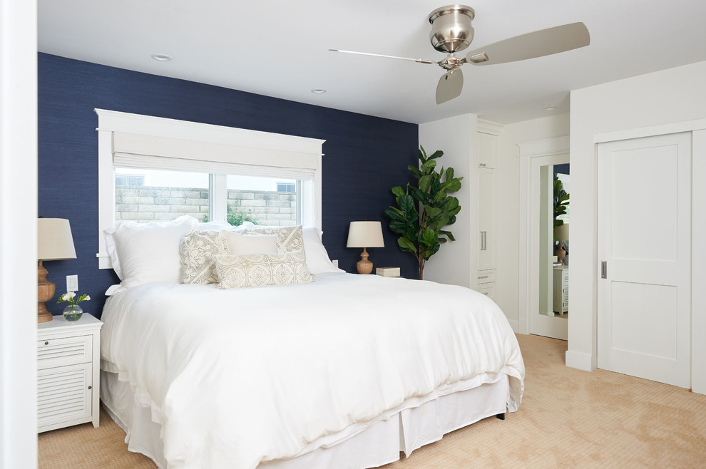 This is an example of a beach style bedroom in San Diego.