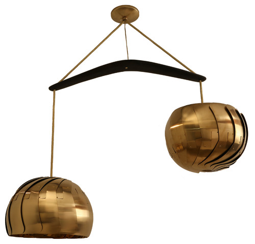 Iris Balance Chandelier, Adjustable Lighting Fixture, Brass