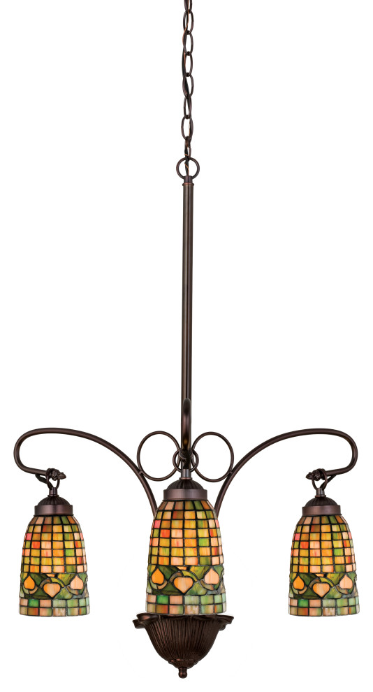 24W Tiffany Acorn 3 LT Chandelier