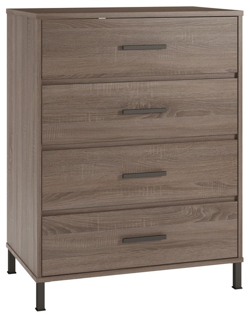 A Design Studio Wilden 4 Drawer Dresser Distressed Gray Oak