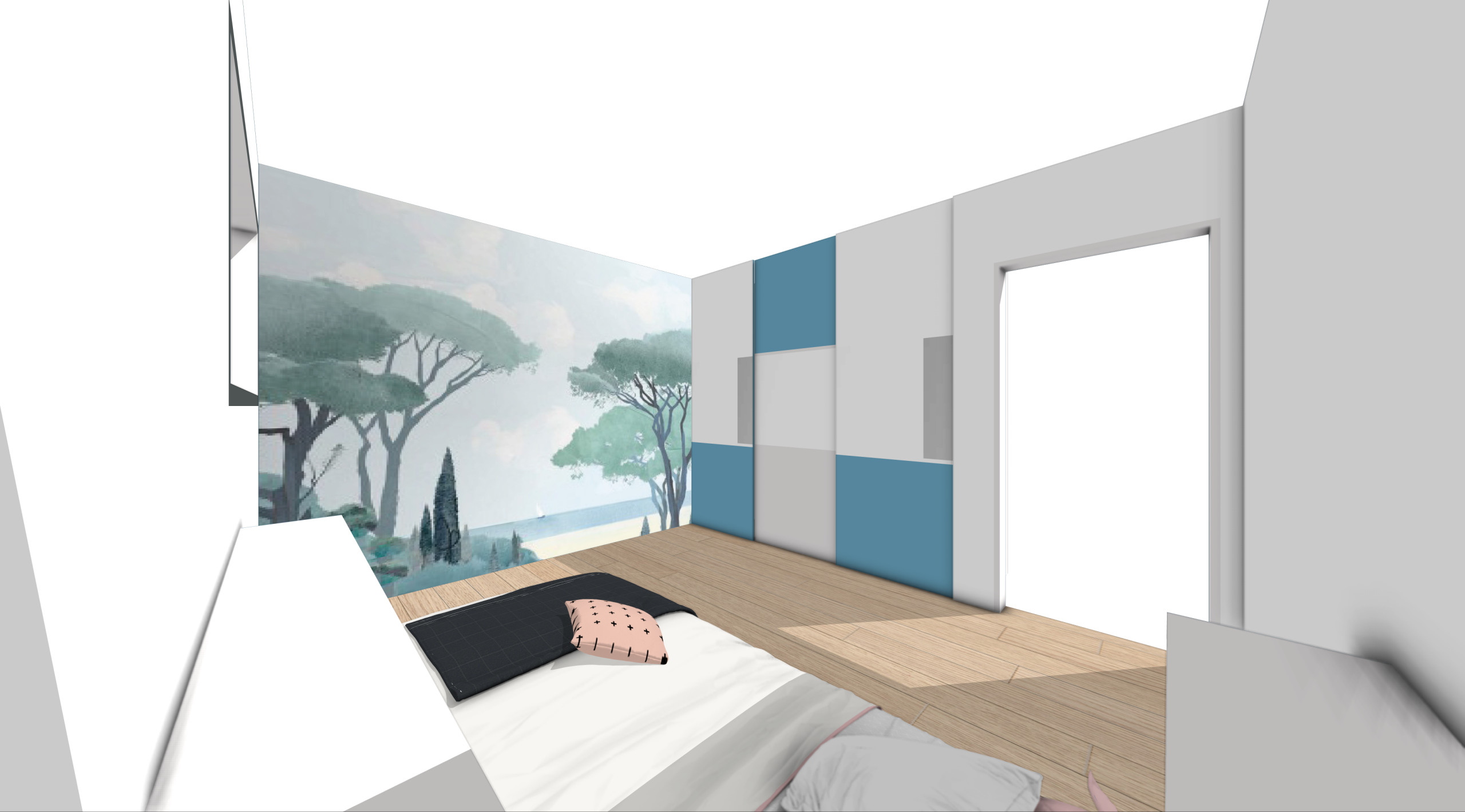 Projet tests papiers peints "La chambre d'Olivia"