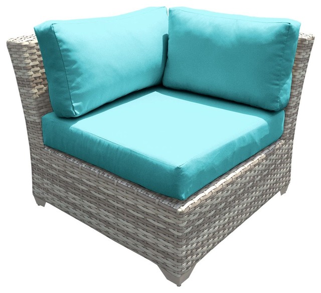 TKC Fairmont Corner Patio Chair in Turquoise (Set of 2) Tropical