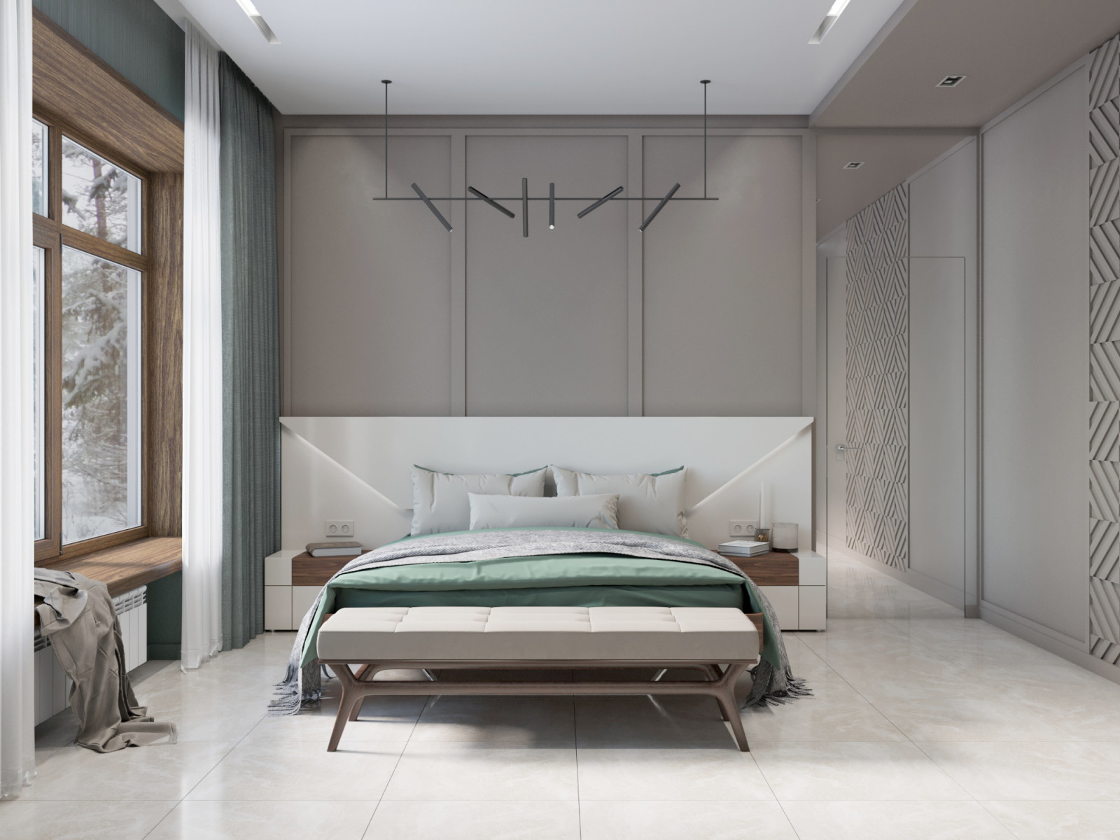 Спальная в частом доме