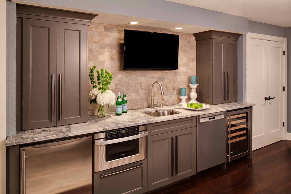 Family-Friendly Lower Level Remodel - Transitional - Family Room ...