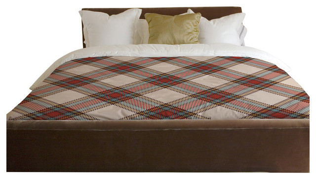 Plaid Red Blue Duvet Cover Contemporary Duvet Covers And