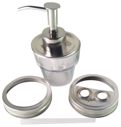 Mason Jar Bath Set Lids Only Traditional Bathroom Accessory Mason Jar Bath Set Lids Only