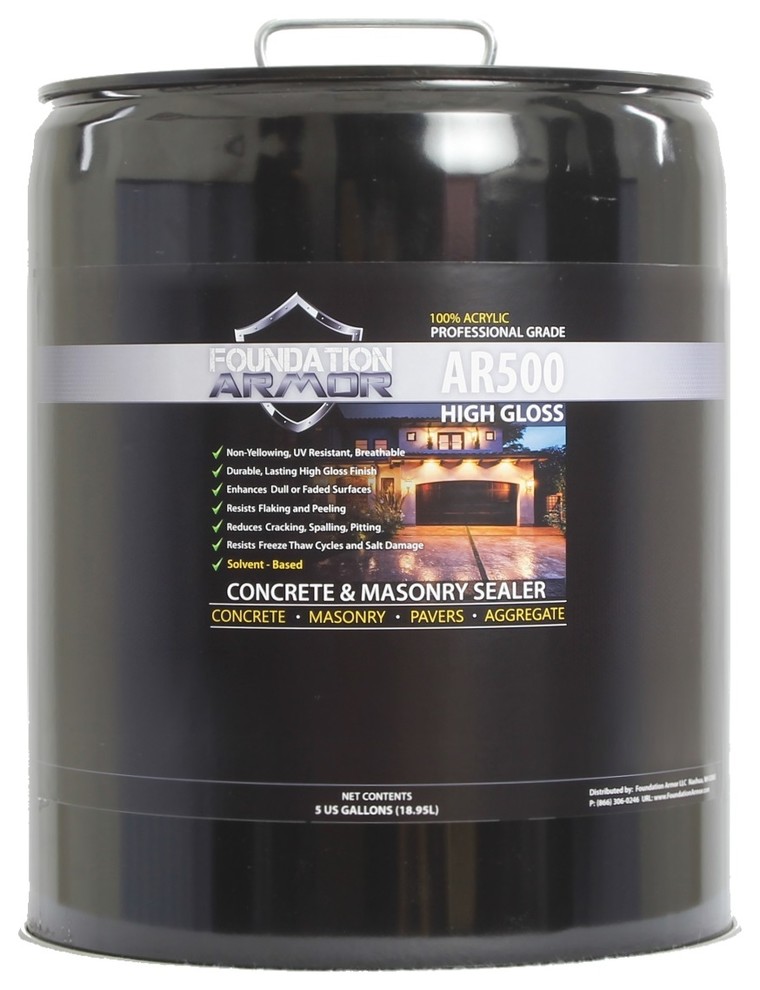 Armor AR500™ Wet Look High Gloss Acrylic Concrete and Paver Sealer Traditional Stains And
