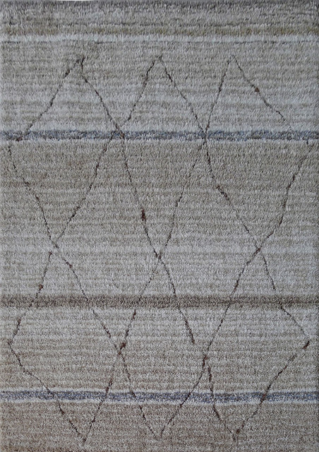 Modern Design Polyester Area Rug, Beige, 60