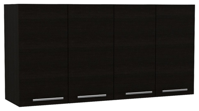 TUHOME  120 Wall Cabinet Engineered Wood Cabinets in Black