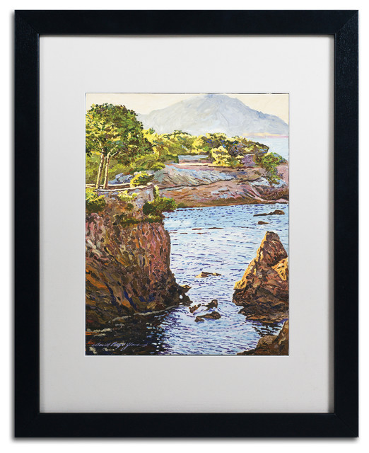 David Lloyd Glover 'Riviera Sea Cove' Art, Black Frame, 16"x20", White Matte