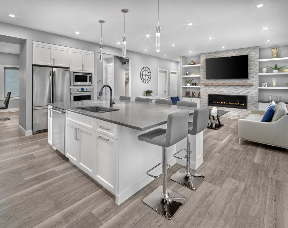 Home design - transitional home design idea in Edmonton