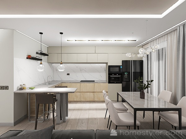 ул. Панфиловцев, г. Хабаровск, Кухня-гостиная