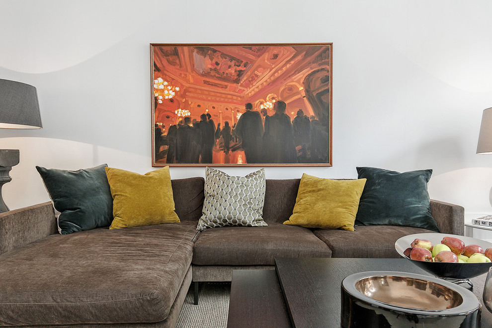 Photo of a transitional living room in Stockholm.