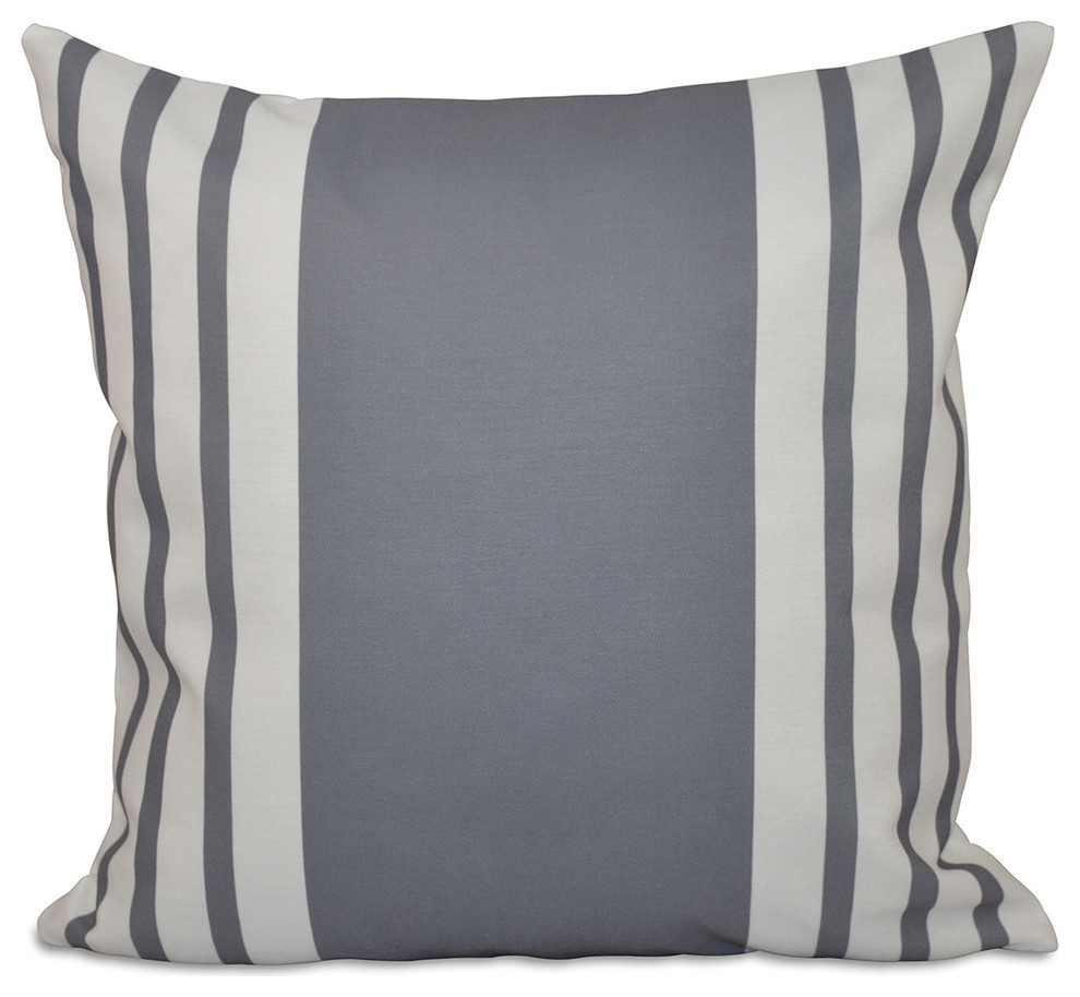 Big And Bold Stripe, Decorative Pillow, Classic Gray, 18"x18"