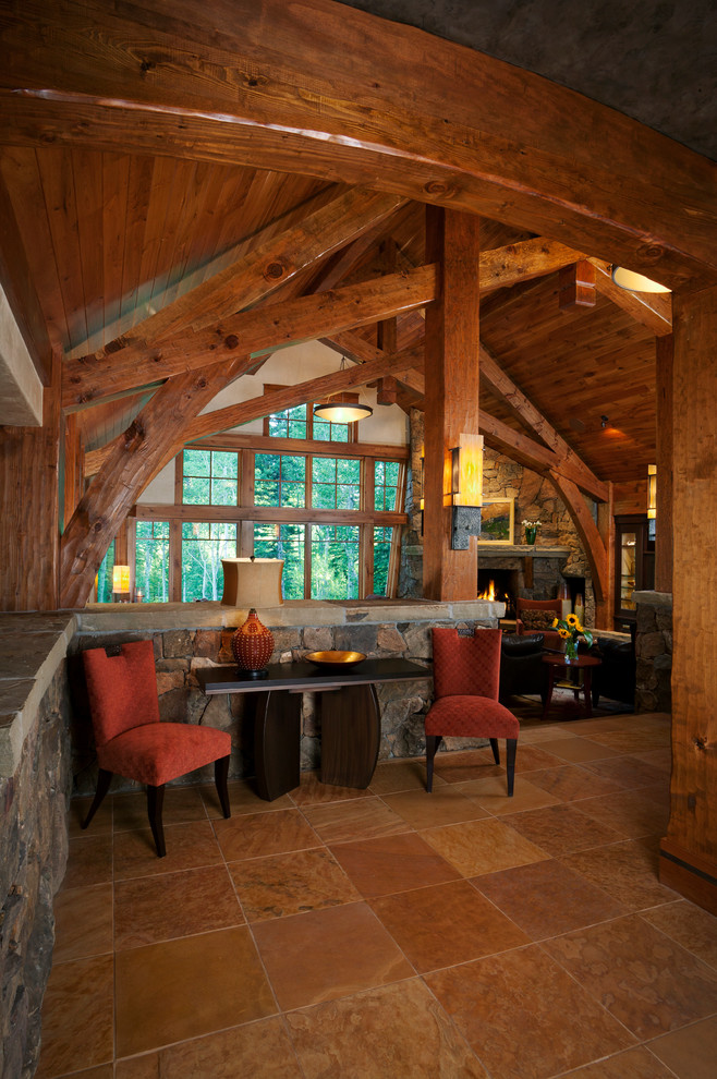 Inspiration for a huge rustic home design remodel in Denver