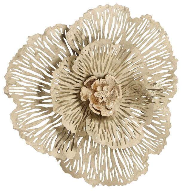 Flower Burst Wall Decor, 30.75 Inches Contemporary Metal Wall Art