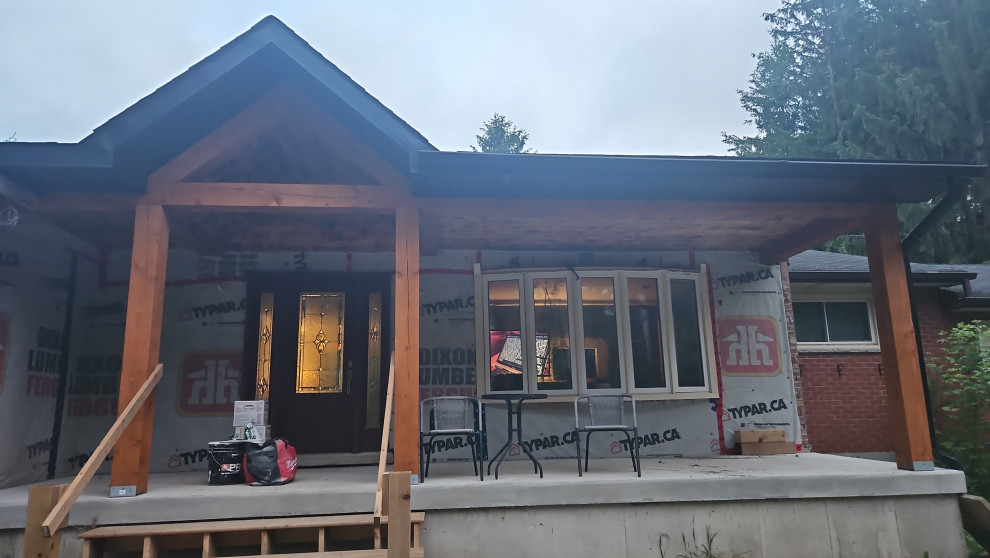 Timber framed  & covered front porches