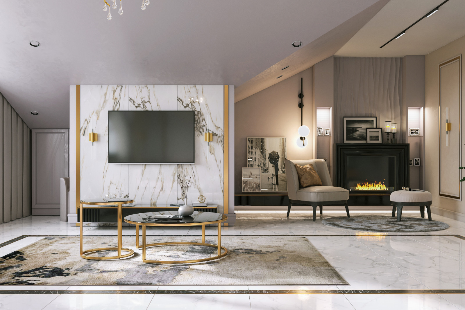 Дизайн-проект Мансарда, Неоклассика