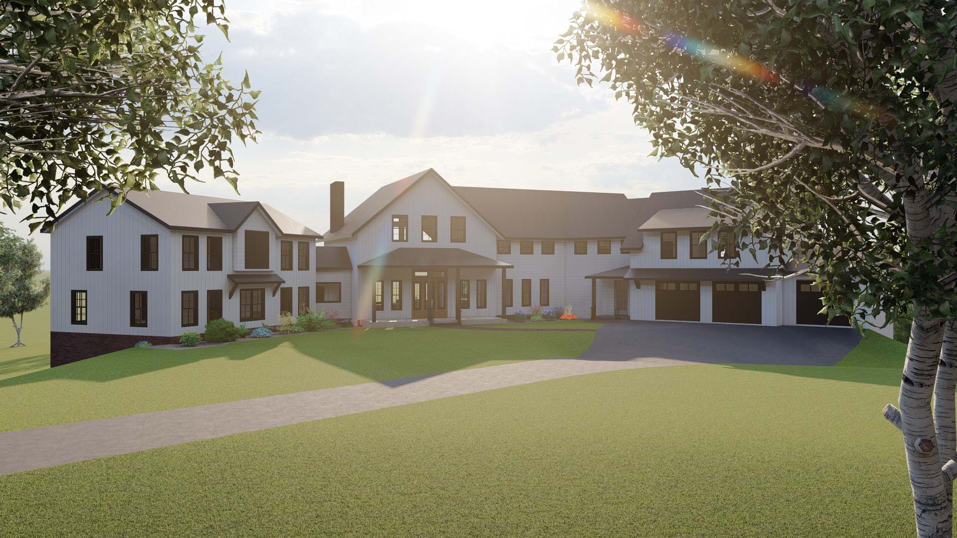 An addition to an existing 20 year old colonial. The owners decided they wanted to go with a nice bright modern farmhouse feel with huge windows and tons of natural light.