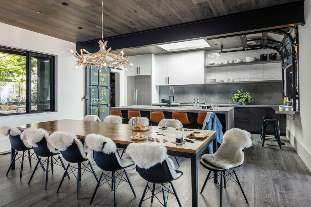 Inspiration for an industrial dining room remodel in San Francisco