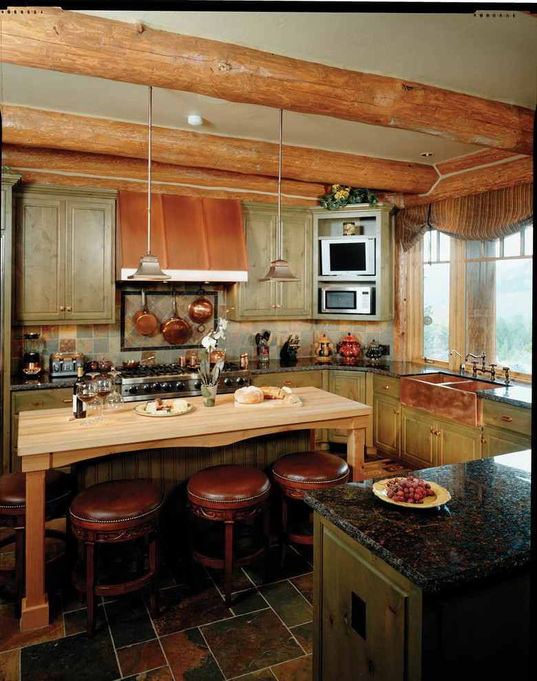 Inspiration for a rustic kitchen remodel in Seattle