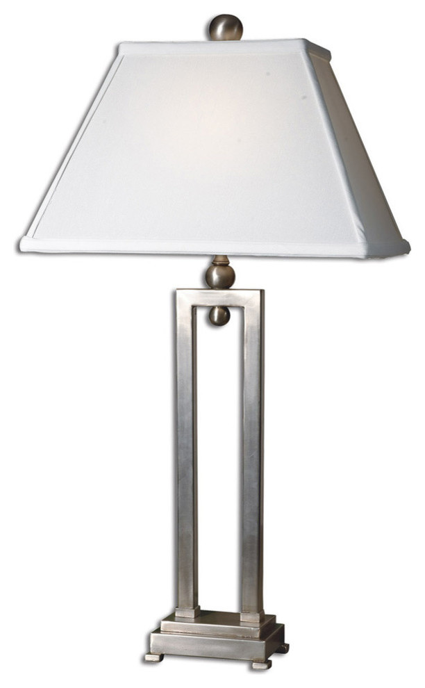 Open Geometric Silver Table Lamp