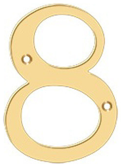 RN4-8 4" Numbers, Solid Brass, Lifetime Brass