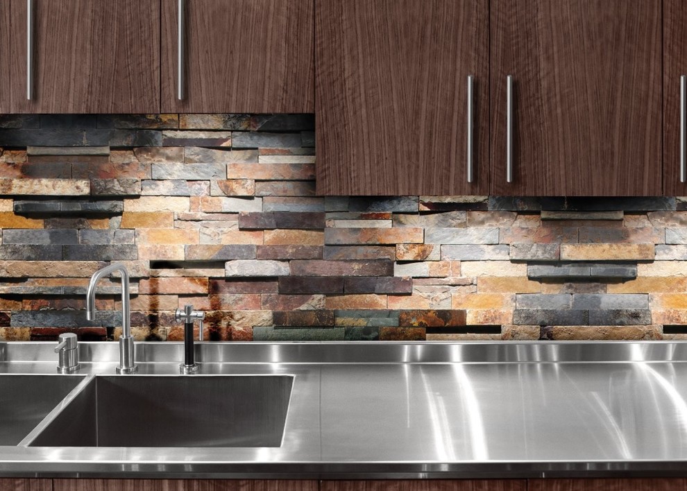 Mountain style kitchen photo in Detroit