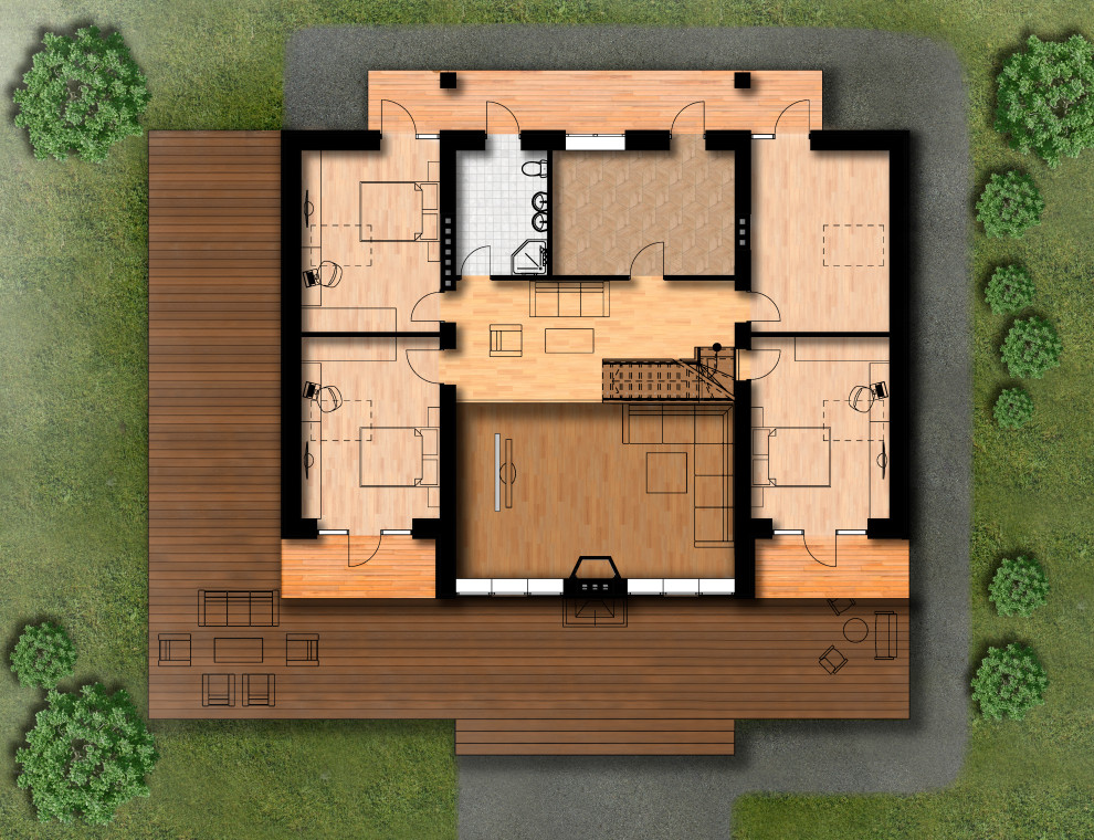 Проект двухэтажного дома в стиле "шале"