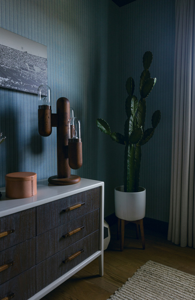 Fresh Vintage-Inspired Wallpapers in an Austin Home - This boy's bedroom features Chasing Paper's "Layered Stripe" wallpaper on the walls.