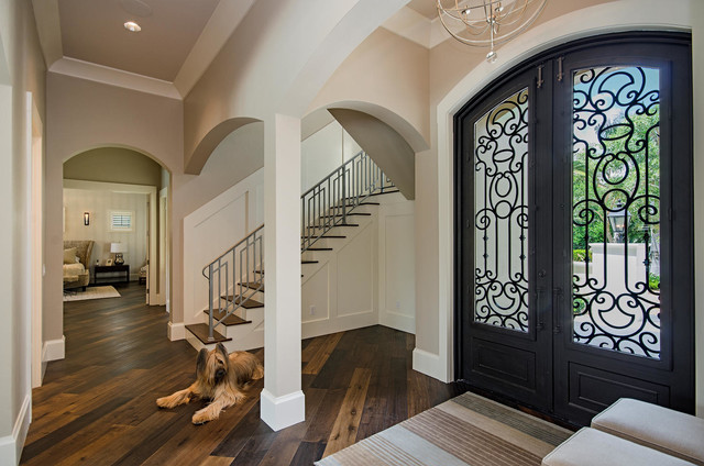 Fort Myers Modern French Chateau Transitional Entry