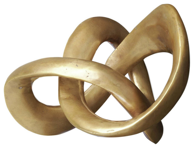 Interlude Interlude Trefoil Modern Classic Abstract Knot Brass Sculpture