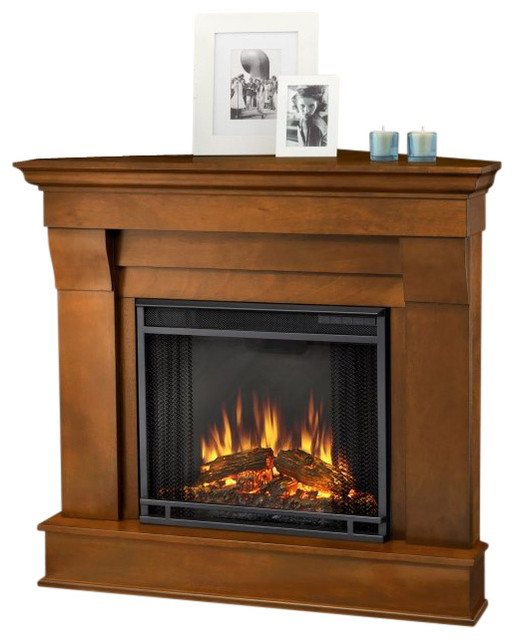 Real Flame Chateau Electric Corner Fireplace in Espresso Finish