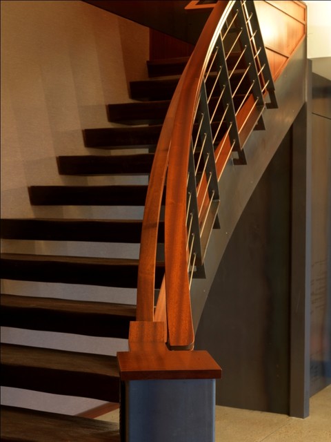 Quaker Bluff Residence rustic-staircase