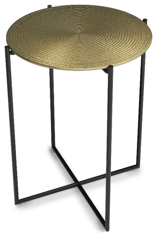 Oliver Modern 17 inch Wide Metal Side Table in Gold&Brass Side Tables And End Tables by